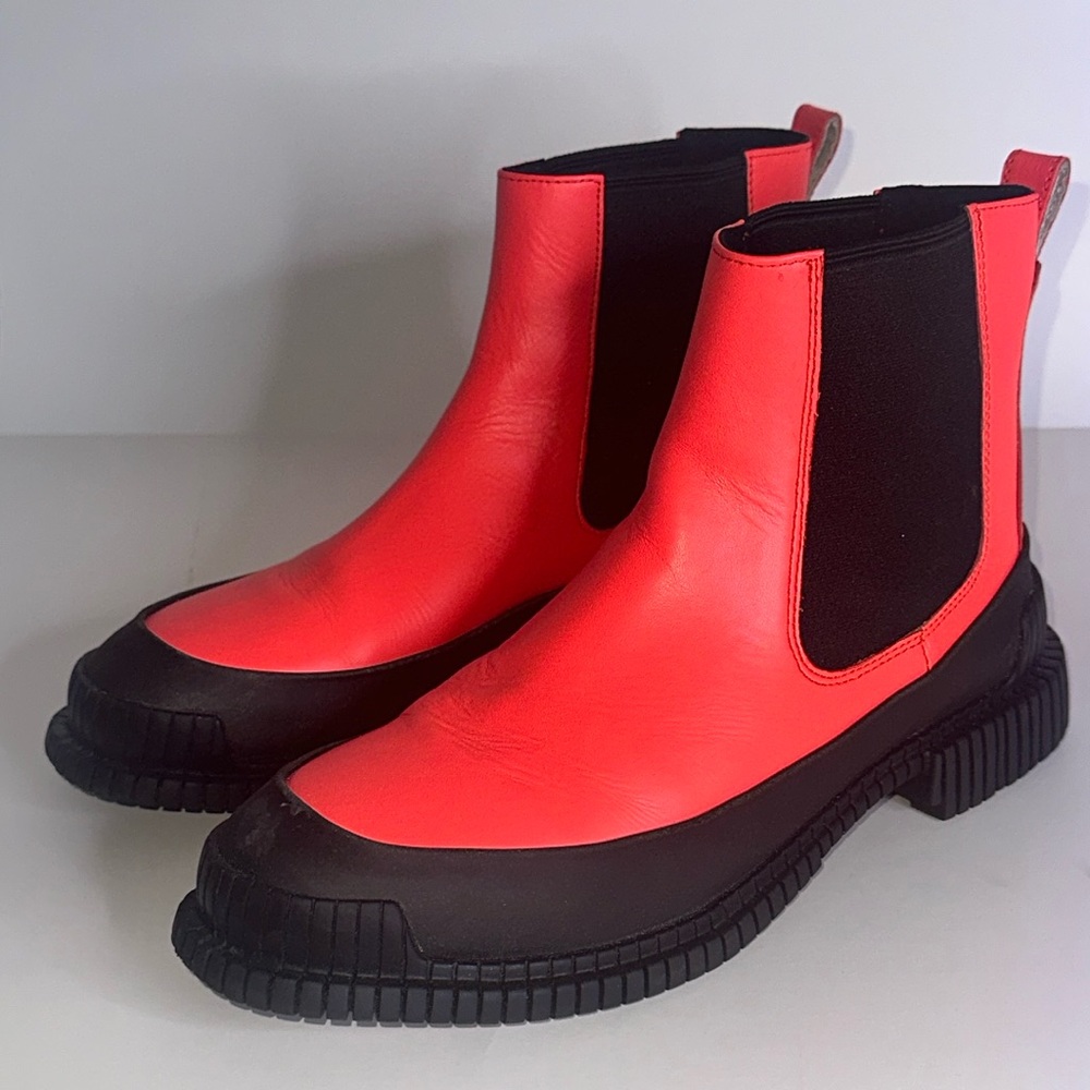 Camper Red and Black Chelsea Ankle Boots